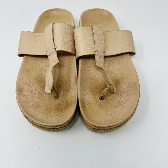 Vince Pebble Leather Thong Sandal Flip Flop - 6 - Picture 2 of 7